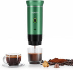 kejector Portable Coffee Maker Espresso Machine for Travel Nano Car Coffee Maker Compatible with Ground Coffee & Capsule for RV, Hiking Camping Office, Travel Espresso Maker Electric Green