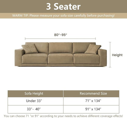 MYSKY HOME Boho Couch Cover Moss Green Sofa Covers - Image 5