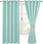 Room Darkening Curtains for Bedroom, 60 x 72 Inches, 2 Panels, Aqua | Thermal by Hiasan