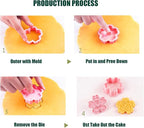 8PCS Flowers Cookie Cutter Sets Daisy Rose Cookie Cutters with Plunger Stamps Sun Flower 3D Plastic Pressable Biscuit Molds Cake Cooie Baking DIY Supplies (A8)