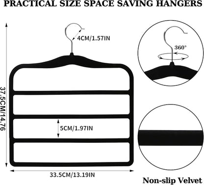Closet Organizers and Storage, 2 Pack Pants-Hanger-Space-Saving, Velvet Clothes - Image 5