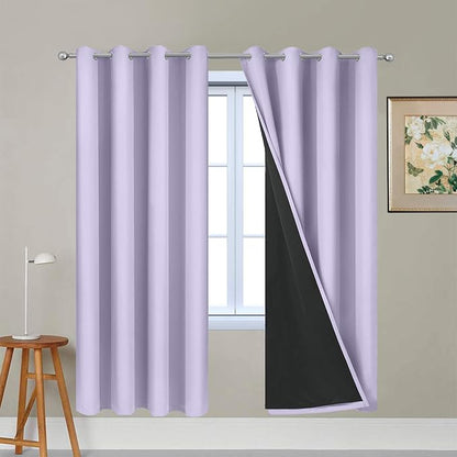 Yakamok Lilac 100% Blackout Curtains 72 Inches Long by Yakamok