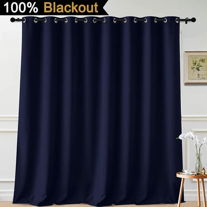 Yakamok Navy Blue Blackout Patio Door Curtain Panels W100 x L108, 1 Panel | - Image 2