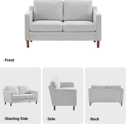 Kingfun 56" Chenille Sofa, Loveseat Couch, Mid Century Modern Love Seat Couches - Image 6