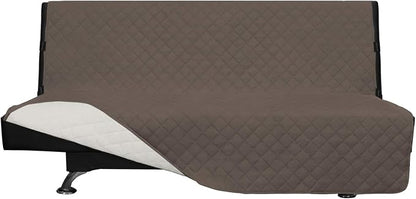 Easy-Going Reversible Couch Cover, Large Futon Sofa, Taupe/Ivory | Machine by Easy-Going