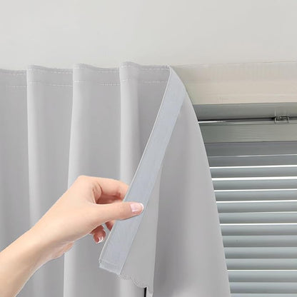 Portable Light Blocking Curtains Self-Stick Design, Removable Adhesive Window by Sovtfides