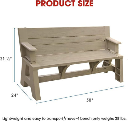 Convert-a-Bench Gen 1 2-in-1 Outdoor Convertible Bench to Picnic Table | - Image 3