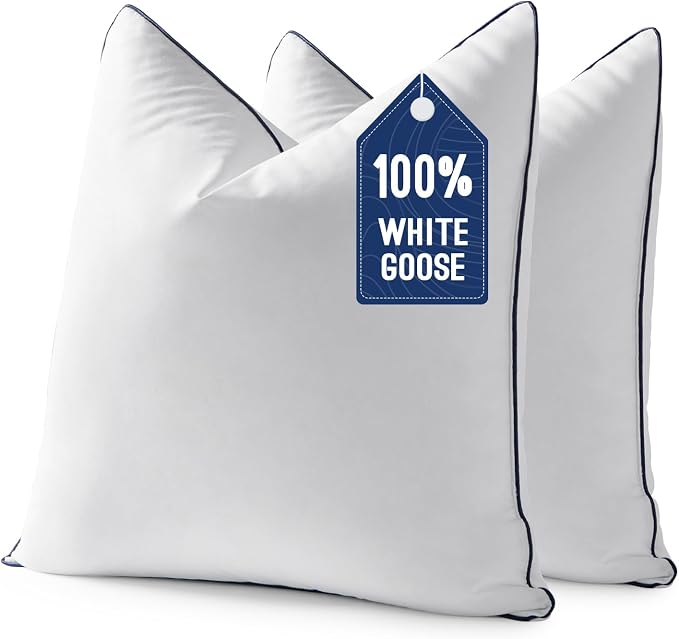 MIULEE Goose Feather Down 18x18 Pillow Insert Set of 2 by MIULEE