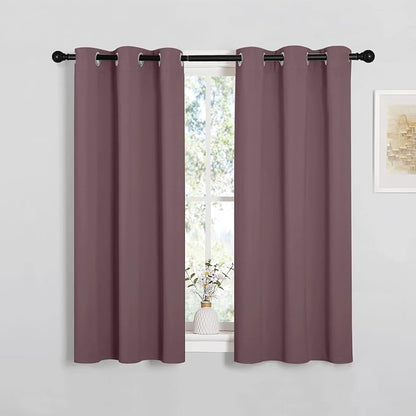 NICETOWN Bedroom Curtain Panels Blackout Draperies, Dry Rose, 1 Pair, 34 by by NICETOWN