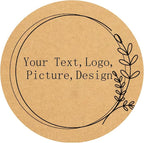 Custom Stickers Kraft Paper Labels Personalized Withe Text, Business Logo Customized Food Jars Labels Bakery Label Sticker Package Favor Canning Circle 100pcs (Style 3)