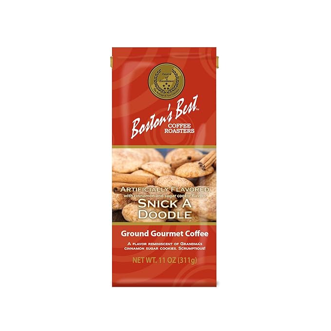 Boston’s Best Coffee - Snick A Doodle Flavored Delicious Gourmet Premium Ground Coffee, 11 oz. / 311 g Coffee Bag