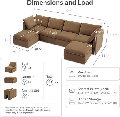 mopio Oversized Modular Sectional Sofa - Image 2