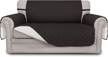 Easy-Going Reversible Couch Cover, 2 Cushion Sofa, Chocolate/Ivory | Loveseat by Easy-Going