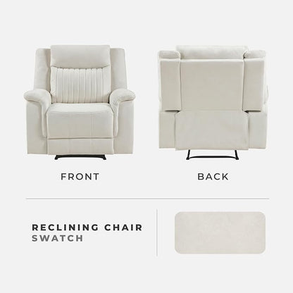 Lexicon Manual Recliner Chair, Polished Microfiber Reclining Sofa Chair - Image 6