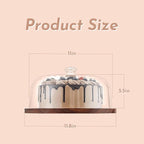 Acacia Wood Cake Stand with Acrylic Dome Lid, Cake Holder with Lid, Dessert Display Stand with Dome Cover, Charcuterie Boards for Cheese, Chips, Fruit, Cake Board, Cake Plate for Party, Wedding