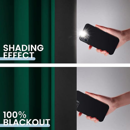SimpleHome Dark Green 100% Blackout Curtains Room Darkening Living Room 63 | - Image 4