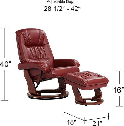 Benchmaster Kyle Ruby Red Swivel Faux Leather - Image 3
