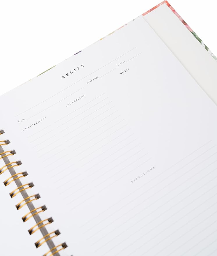 Itsy Belle Studio Make Your Own Cookbook – Blank Recipe Book to Write in Your Own Recipes | Hidden Spiral Bound Personalized Recipe Binder with back pocket & Conversion Charts | Holds 240 Recipes