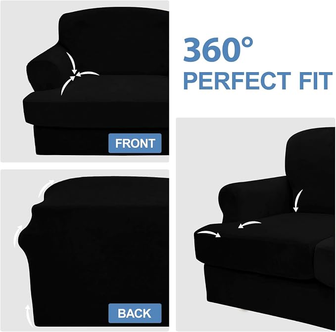 CUCRAF Cushion Sofa Cover 3 Piece Slipcovers, Soft Thick Velvet Couch Cover - Image 6