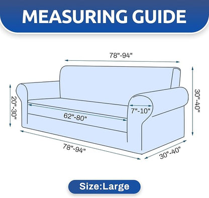 Stretch Couch Covers for Sofa, 3 Cushion Couch Slipcover, Camel | 1-Piece - Image 4