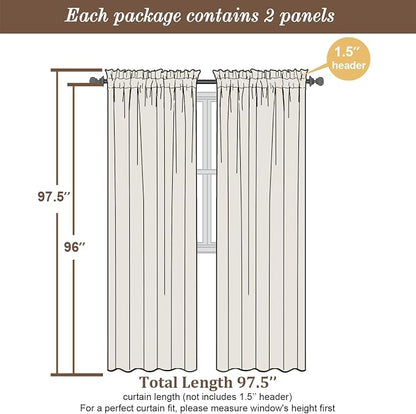 Chyhomenyc Lemon Sheer Curtains 96 inches Long 2 Panels, Light Filtering Soft - Image 3