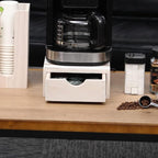 Wood Storage Drawers Organizer for Coffee Pod Holder- Kitchen Counter K Cup Drawer for Coffee Maker Stand Pod Capsule Storage Organization Coffee Accessories- Multi Purpose Desk Drawers 1D1C-WH