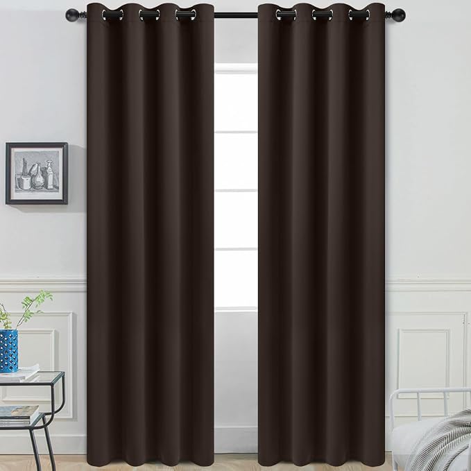Yakamok Room Darkening Curtains 52x96 inch Length Dark Brown-Living Room | 2 by Yakamok