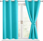 Short Blackout Curtains for Bedroom Turquoise 38 x 54 Inch 2 Panels | Thermal by Hiasan