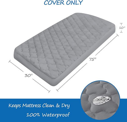 Cot Mattress Pad Protector Waterproof, Quilted Cot Size Mattress Cover 30" X - Image 2