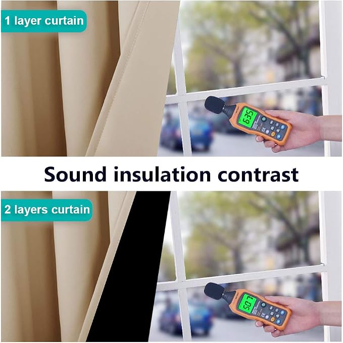 NICETOWN Thermal Insulated 100% Blackout Curtains, Noise Reducing Performance - Image 3