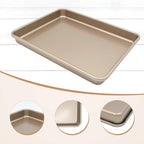 Toaster Oven Pans Set of 2, Shinsin 11-Inch Nonstick Baking Sheet Pans and Trays, 1/8 Thicker Replacement Small Baking Tray Accessories for Cookie, Non Toxic and Easy Clean and Diswasher Safe, Gold