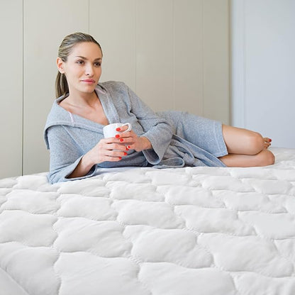 Full XL Mattress Pad Waterproof Mattress Protector, Quilted Full XL Size - Image 4