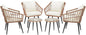 ECOTOUGE 6-Piece Wicker Patio Bistro Set, Outdoor Rattan Dining Set by ECOTOUGE