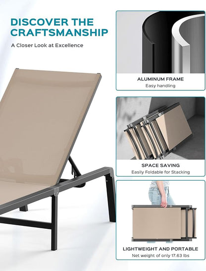 Aluminum Chaise Lounge Ourdoor - Image 5