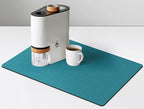 GOLENER Coffee Mat - Hide Stain Rubber Backed Absorbent Dish Drying Mat for Kitchen Counter- Bar Accessories Fit Under Coffee Maker Machine Cafe Pot Espresso Machine Dish Rack