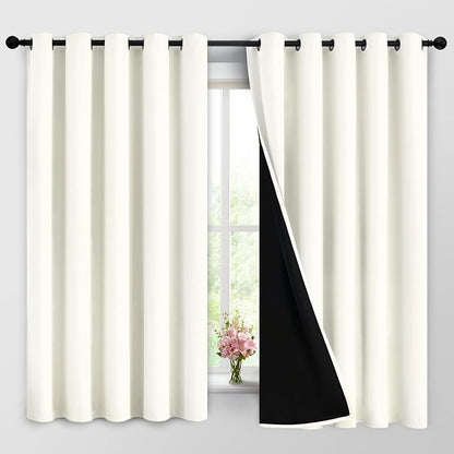 Yakamok Cream 100% Blackout Curtains 63 Inches Long by Yakamok