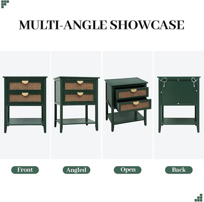 22" Green Accent Side Cabinet, Boho Storage Cabinet - Image 7