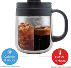 16OZ Stainless Steel Insulated Coffee Mug with Handle and Lid, Double Wall Vacuum Coffee Tumbler Thermal Cup with 2 Lids