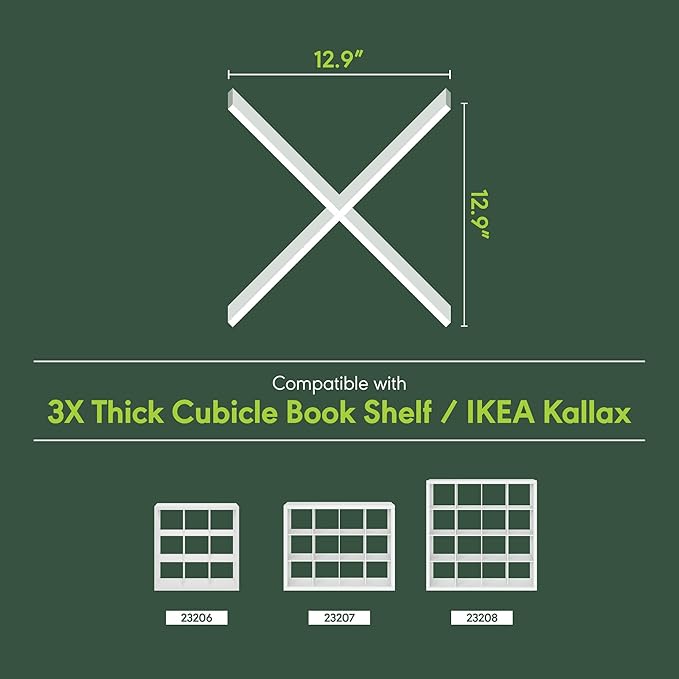 Furinno Cubicle Cube Insert, X-Shelf Cube Organizer, 3-Shelf Accessory - Image 5