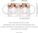 Andaz Press 11oz. Mother's Day Ceramic Coffee Tea Mug Gift, Fall Autumn Burgundy Orange Peach Flowers Roses Florals, Aunt, 1-Pack, Includes Gift Box, Birthday Christmas Gift Ideas