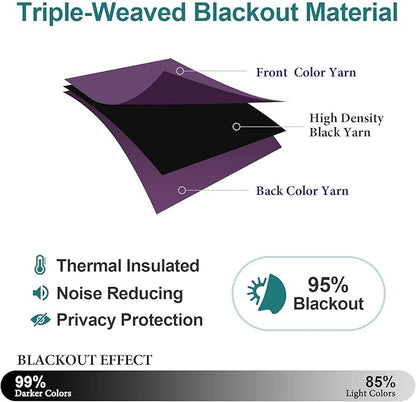 ChrisDowa Blackout Curtains for Bedroom and Living Room 45 Inches Long | 2 - Image 4