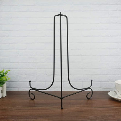 (2 pack)Iron Display Stand Large Black Iron Easel Plate Display Photo Holder Stand, Displays Picture Frames,Decorative Plates, Tablets and Art 15 Inch