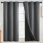SimpleHome Grey 100% Blackout Curtains Room Darkening Living Room 63 Inch | by SimpleHome