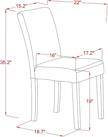 East West Furniture ABP2T64 Abbott Classic Parson Dining Chairs - Image 3