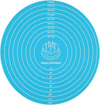 Silicone Baking Mat Cake Mat Silicone Cake Mat Silicone Baking Mat with Measurements for CakeTurntable Stand Non-Stick Heat Resistant Pastry Baking Sheet -Blue