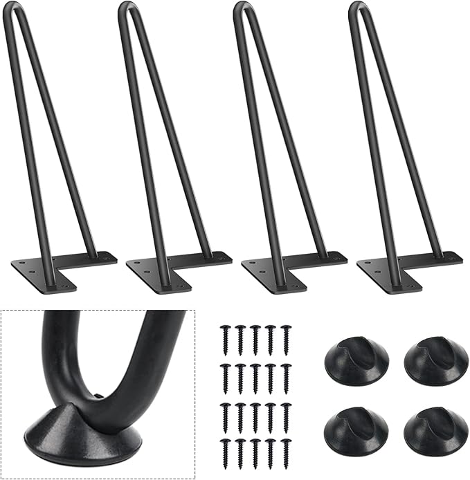 SMARTSTANDARD 11 Inch Heavy Duty Hairpin Furniture Legs, Metal Home DIY Projects by SMARTSTANDARD