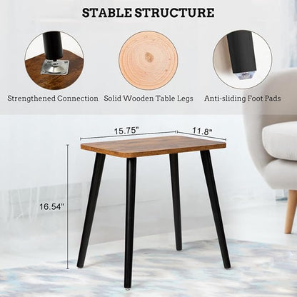 FORAOFUR End Table Set of 2, Modern Wooden Side Table - Image 3