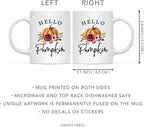 Andaz Press Fall Burgundy Marsala 11oz. Ceramic Coffee Tea Mug, Hello Pumpkin, 1-Pack, Pumpkin Floral Graphic, Birthday, Friend, Family, Coworker, Autumn Season, Festive Holiday Ideas