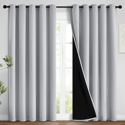 Yakamok Light Grey 100% Blackout Curtains 96 Inches Long 62" Wide 2 Panel | by Yakamok