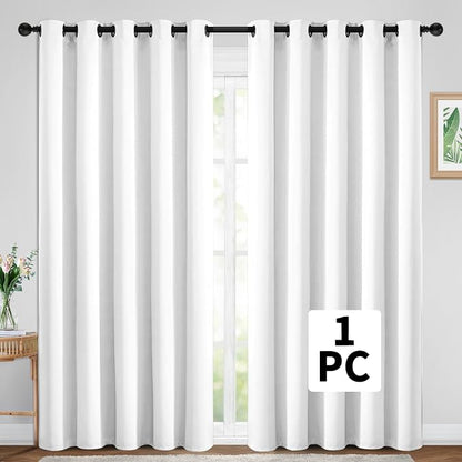 Yakamok Pure White Room Darkening Curtains 84 inch Sliding Door Drapes | 1 - Image 2